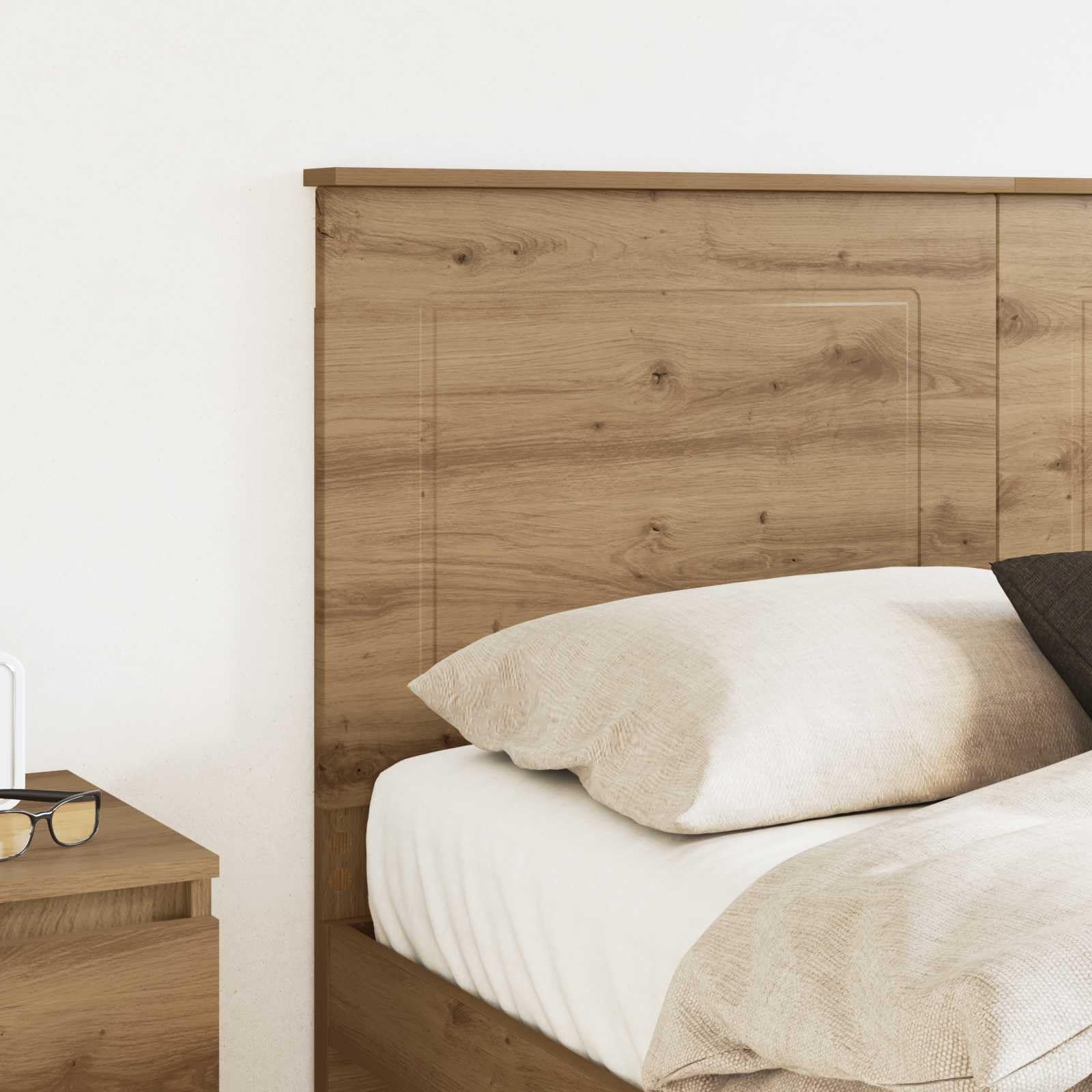 Tête de Lit 160 cm en Bois d'Ingénierie Chêne Artisanal, Dossier Mural Moderne et Minimaliste à Hauteur Réglable pour Chambre à Coucher, Design Épuré et Gain de Place