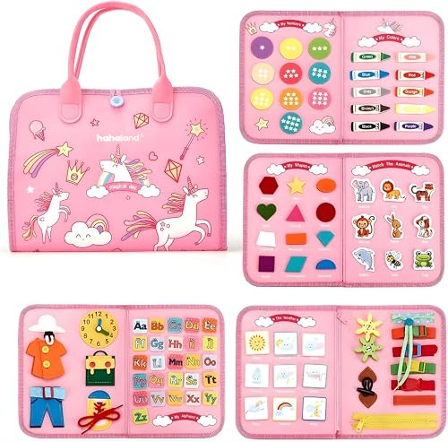 Bestby-Early Education Puzzle DIY Toy/Felt Learning Board for Kids 2-4Years (Pink)