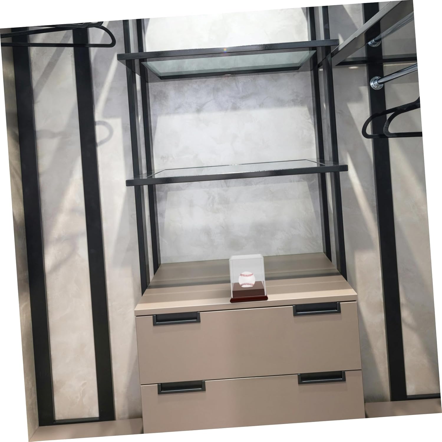 KOMBIUDA Acrylic Display Case for Baseballs Protective Showcase Cube Solid Base for Home Display of Sports Memorabilia Uv Multipurpose Storage for Tennis and Other
