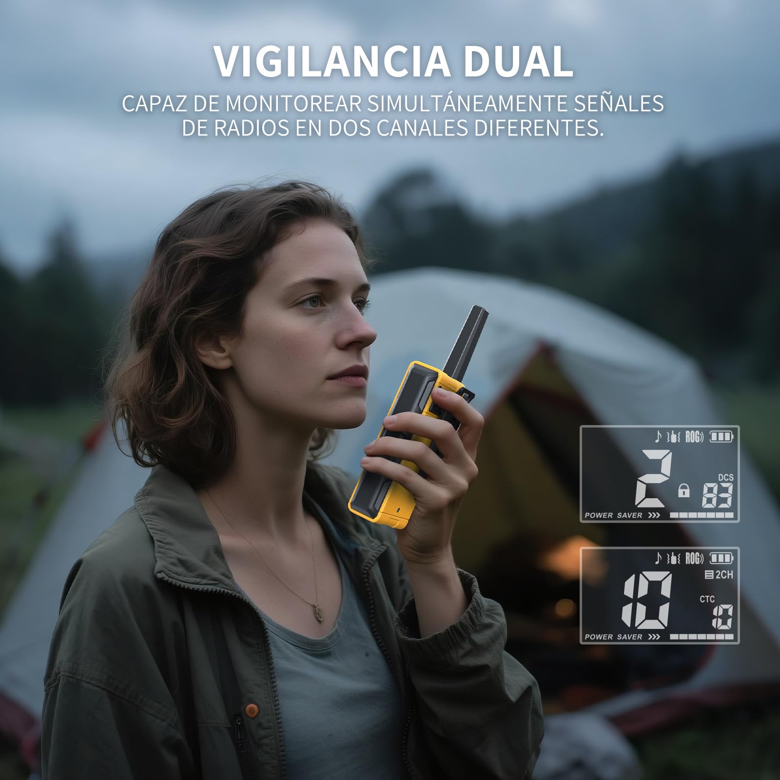 Talkie walkie Recargable Largo Alcance para Adultos,16 Canales PMR446 Walky Talky, 1800mAh,con Radio FM, VOX, Alarma SOS, Carga USB-C para Obras, Viajes, Aventuras al Aire Libre y acampadas.