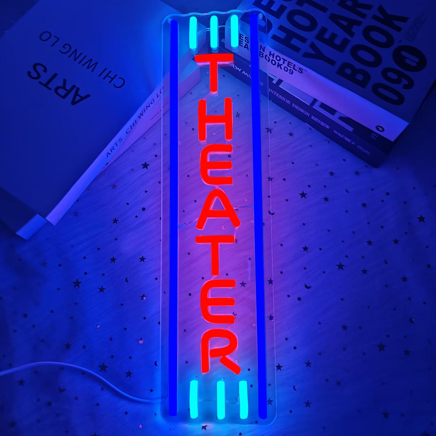 Segno al neon del teatro Decorazione del cinema Notte del cinema Led Segno Home Movie Theater Insegna al neon per la decorazione della parete Accessori per il teatro Illuminazione al neon per teatro