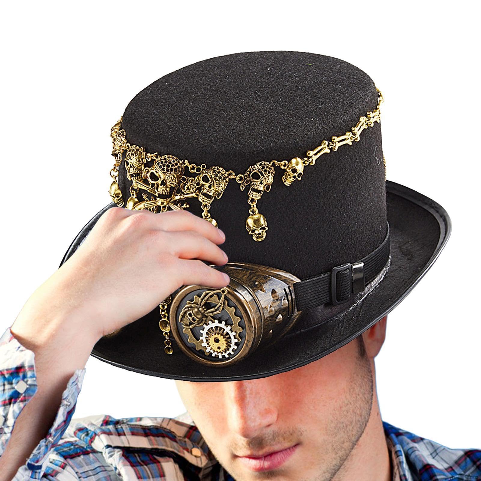 Generico Steampunk Cappello a Cilindro cosplay vintage con occhiali