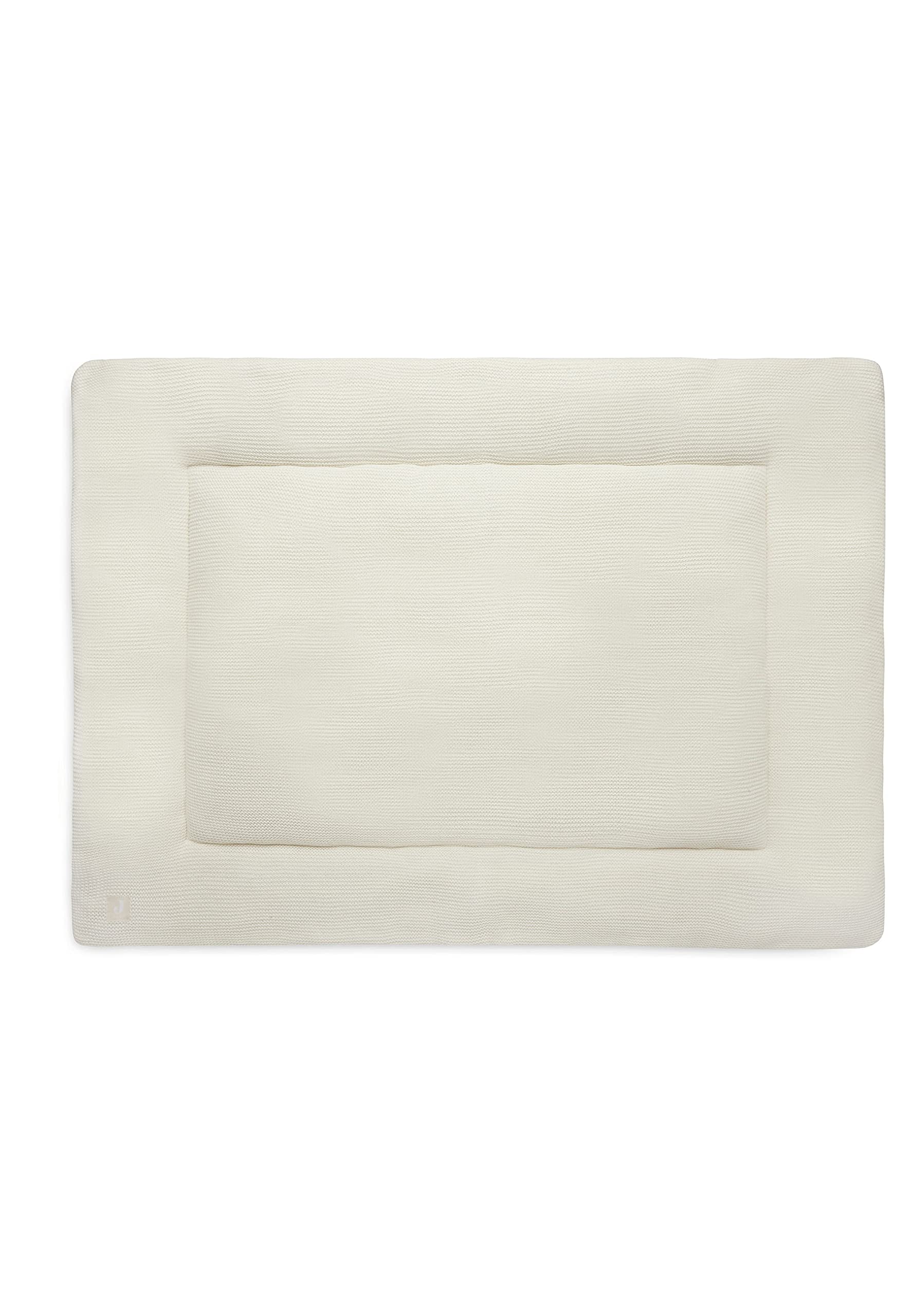 Jollein Krabbeldecke für Baby - Basic Knit, Ivory - Laufgittereinlage - 75x95 cm - Spieldecke Baby - Elfenbeinfarben