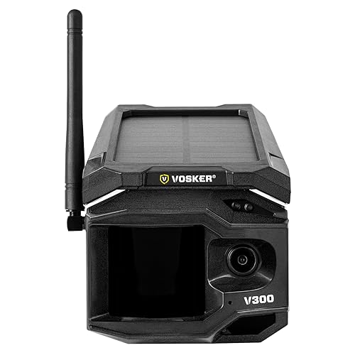 Vosker V300 Cámara de seguridad para exteriores con visión en vivo Red celular 4G-LTE habilitada No necesita Wi-Fi Recibe video de seguridad de