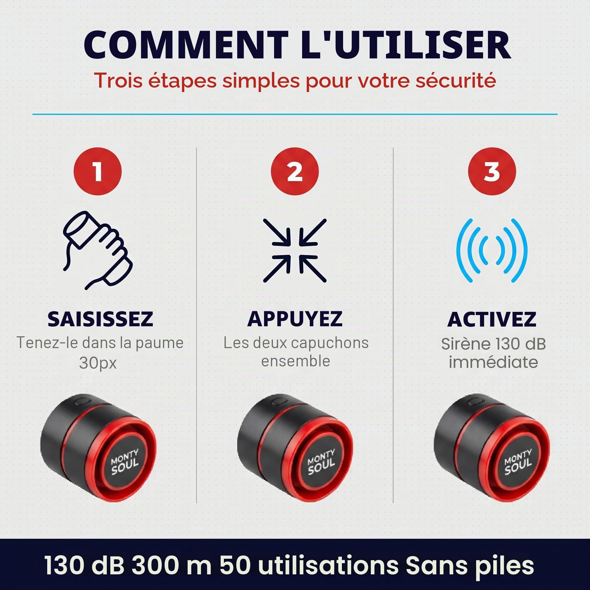 Dispositif de sécurité portable sans piles – Défense personnelle contre les personnes malveillantes et les animaux dangereux – Urgences et autodéfense – Fabriqué en Allemagne (2)