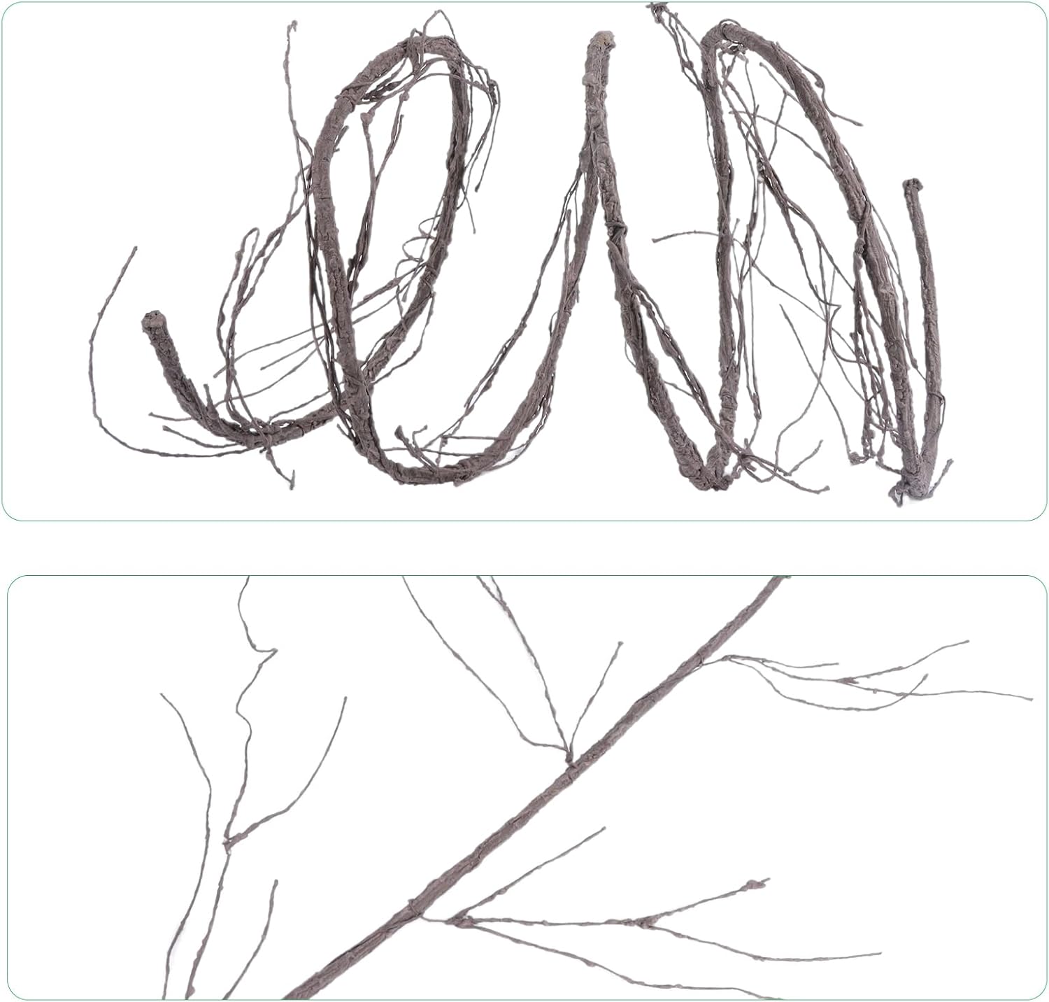 300cm/118inch Bendable Brown Small Artificial Tree Branches Fake Tree Trunk Garland Rattan Wreath Cherry Blossom Grape Vines Floral for Wall Hanging Front Door Reptile Habitat Decoration - Image 8