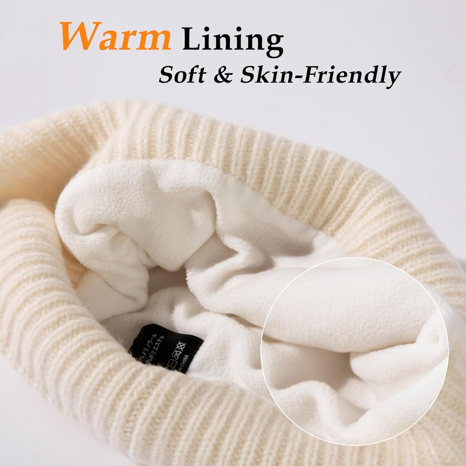 TOP-EX PolarWool™ Oversized L/XL/XXL 100% Merino Wool Beanie Fleece Lined Cuffed Watch Fisherman Cap - Image 3