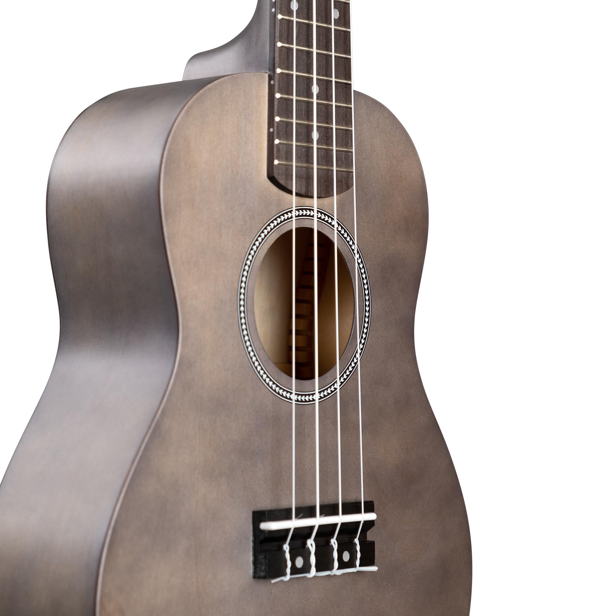 Concert - Ukulele in tiglio, con custodia, 3 plettri, colore: Nero