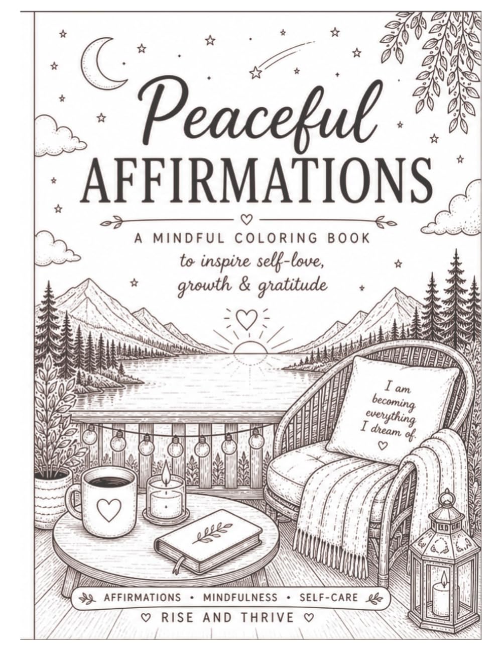 Peaceful Affirmations Mindful Coloring Book