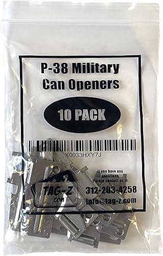 Miniatura 3 de Abrelatas P-38 - US Shelby Modelo P38 - Abrelatas militares GI - Abrelatas de acero inoxidable (10)