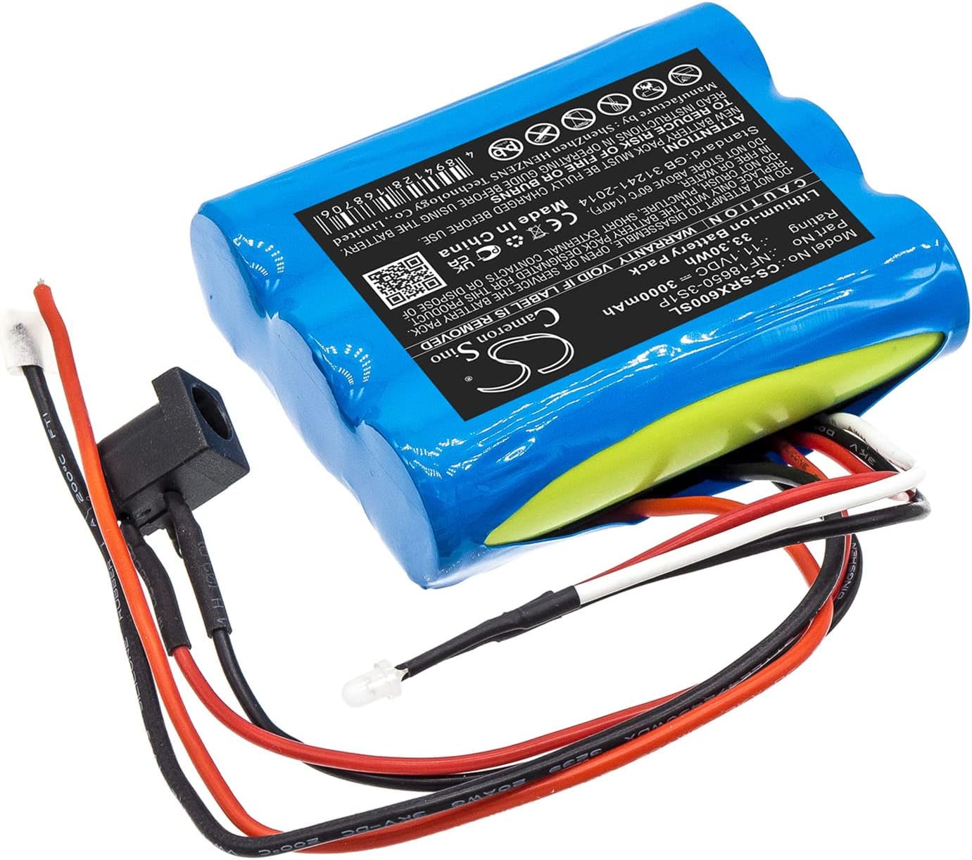 Cameron Sino Battery for Sherpa SX-LIS06B PN:Sherpa NF18650-3S1P 3000mAh / 33.30Wh