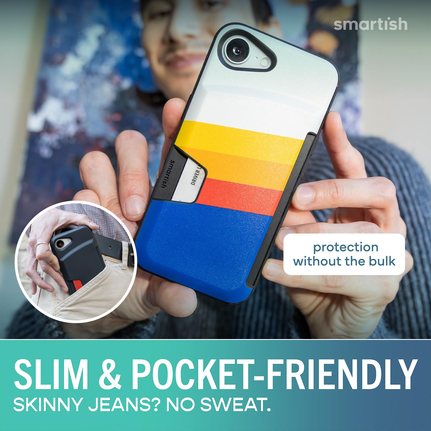 Smartish®, Wallet Slayer Vol. 1, Funda Tipo Cartera para iPhone 16e, Tarjetero Fino y Protector para Tarjetas de crédito, Funda Oculta giratoria Probada para Tarjetas Compatible con iPhone Pro de