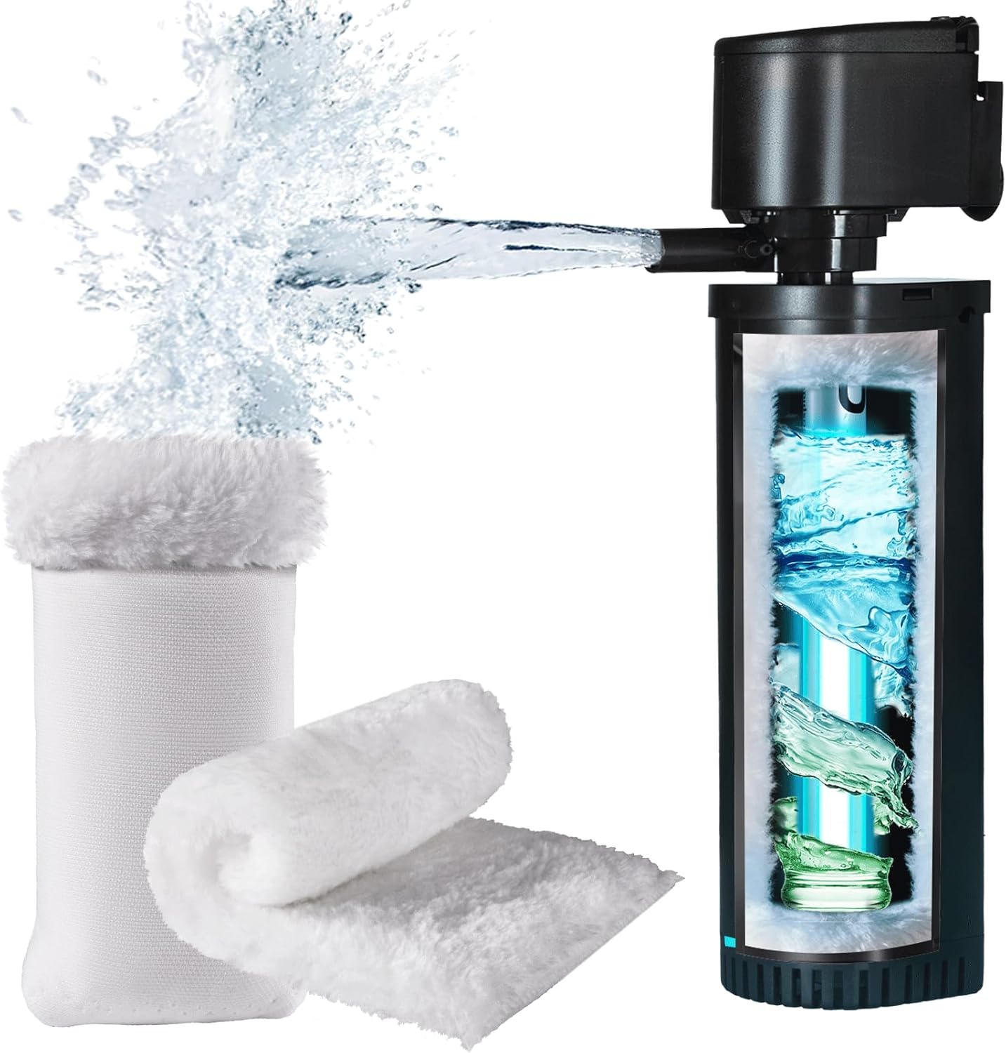 coospider-repta 500GPH Aquarium Filter paired with Sock Filter to Replace Filter Cotton UV Stereotzer for Aquarium for 75-200 Gallon