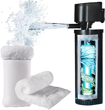 coospider-repta 500GPH Aquarium Filter paired with Sock Filter to Replace Filter Cotton UV Stereotzer for Aquarium for 75-200 Gallon
