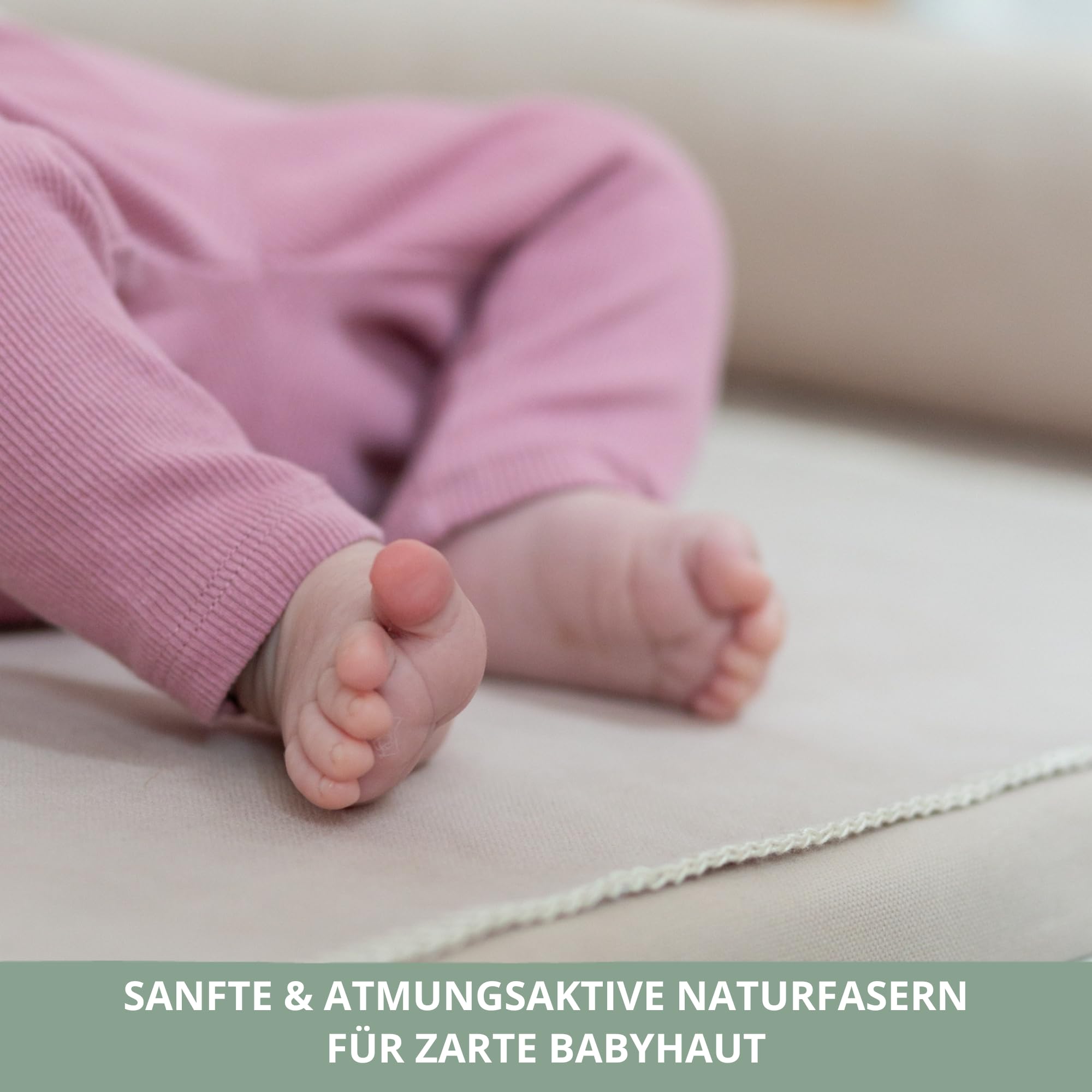 Wickelauflage & Unterlage für IKEA HEMNES/MALM - Pure Beige | Weicher Schaumstoffkern, Bezug 100% Baumwolle · waschbar bei 60°C · inkl. Stoffschlange als Stoßschutz