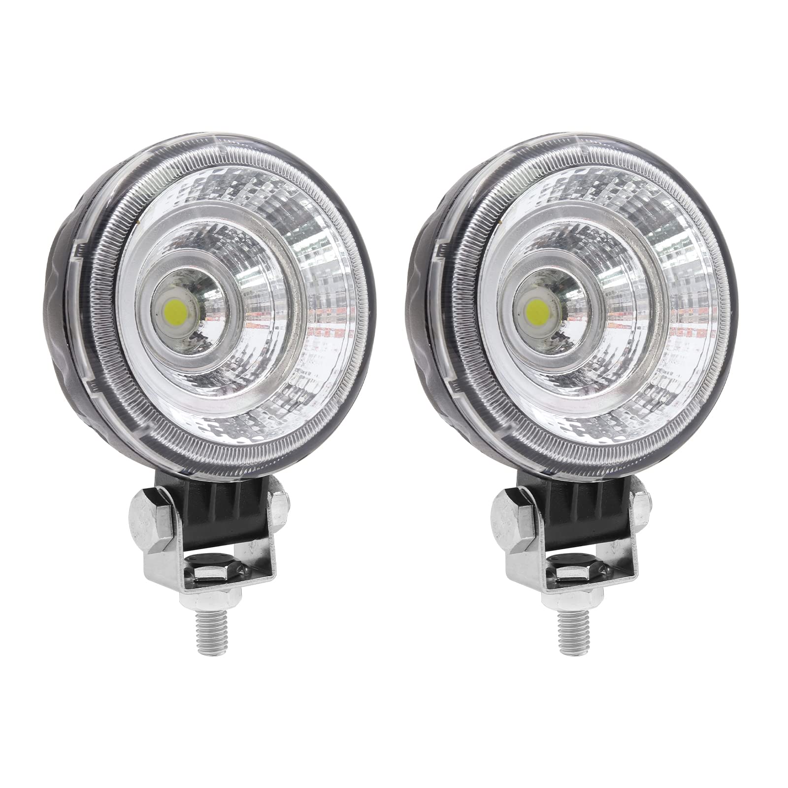 YnGia 2PCS Motorcycle Spot Light COB LED Driving Light Super Bright White Fog Lamp 12W LED Work Light for Offroad Car Truck Tractor Boat 4X4 ATV SUV UTV