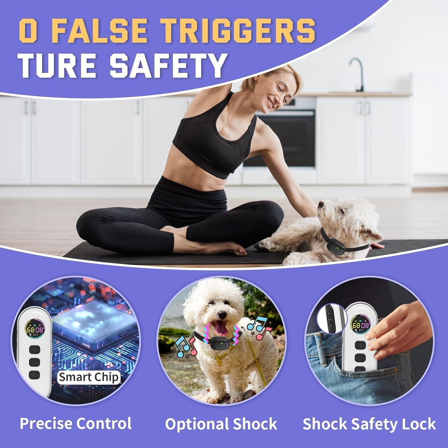 Ultra-Small Anti Bark Collar, Ultra-Light & Thin Dog Training Collar with 1300ft Remote for Small Dogs 5-15lbs, 198-Level Precise Control, Rechargeable, Black(Not Auto Collar)