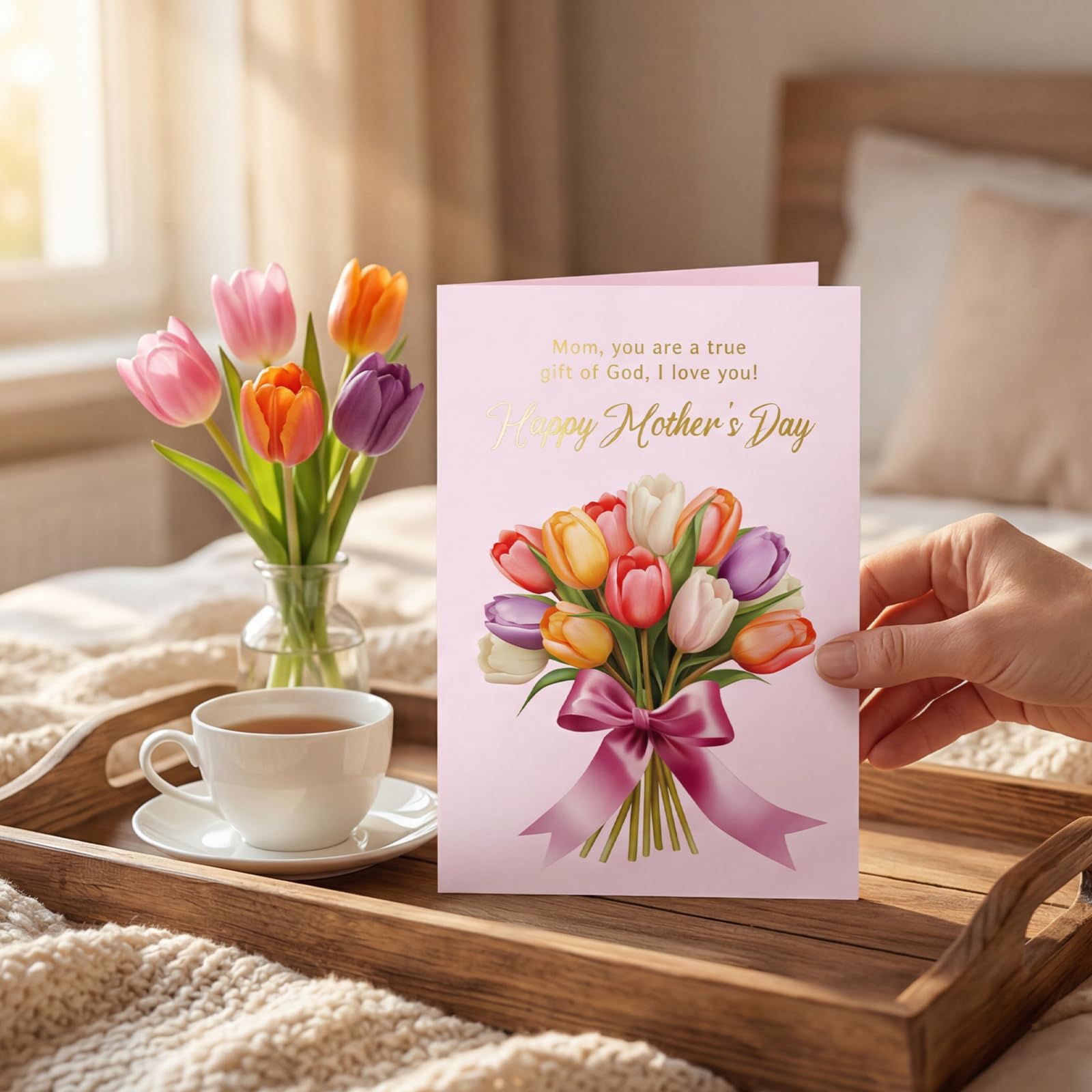 ceiba tree Happy Mother's Day Card Religious Christian Mothers Day Card for Mom 5x7 in with Envelope Message Inside