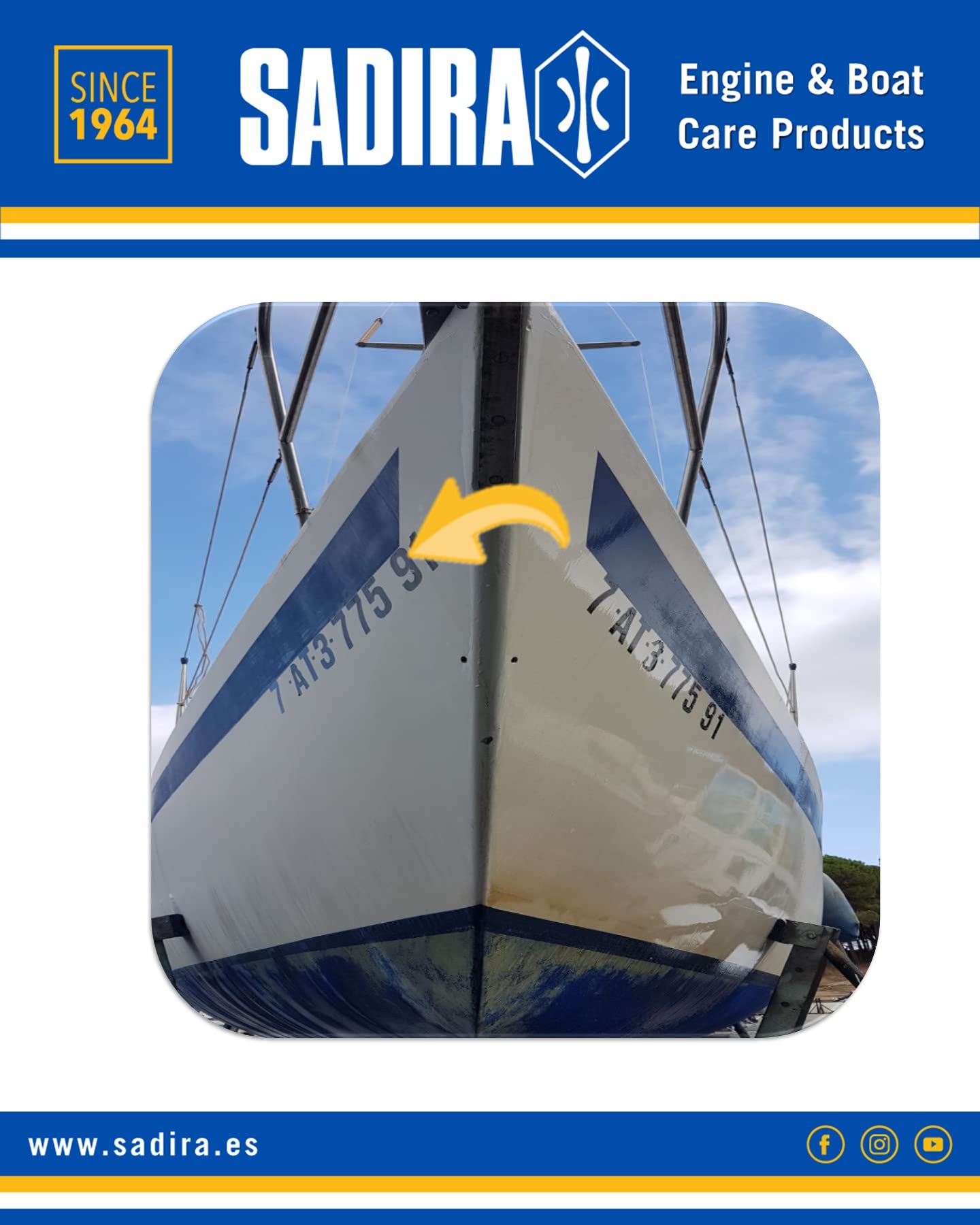 SADIRA | Limpia Cascos y Cubiertas 5L. | Limpiador para Barcos | Elimina Manchas Amarillas de óxido y Grises | Limpia Linea de flotación | Blanqueador eficaz