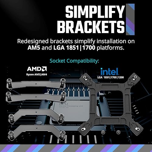 Miniatura 6 de CoolerMaster MasterLiquid 360L Core - Enfriador líquido AIO de bucle cerrado de 14.173 in, sincronización ARGB, bomba de placa fría Gen S, PWM de