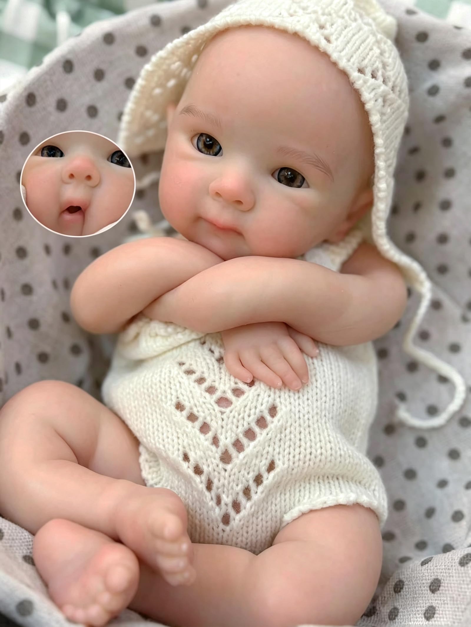 Bambole realistiche con bocca aperta in silicone corpo intero 13 pollici Bambole realistiche in silicone bambina - Bettie