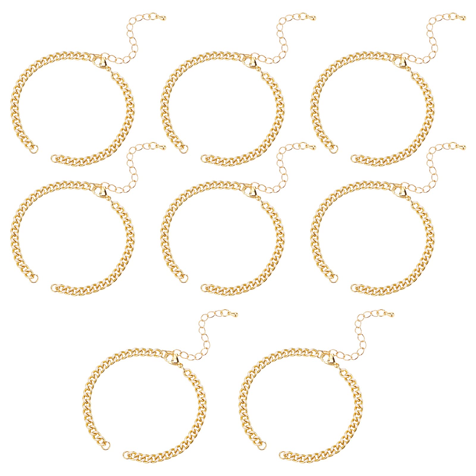 Nbeads Lot De 12 Bracelets Coulissants Réglables 3 Couleurs - Chaînes Extension Laiton 17 Cm - Idéal DIY Bijoux & Pendentifs