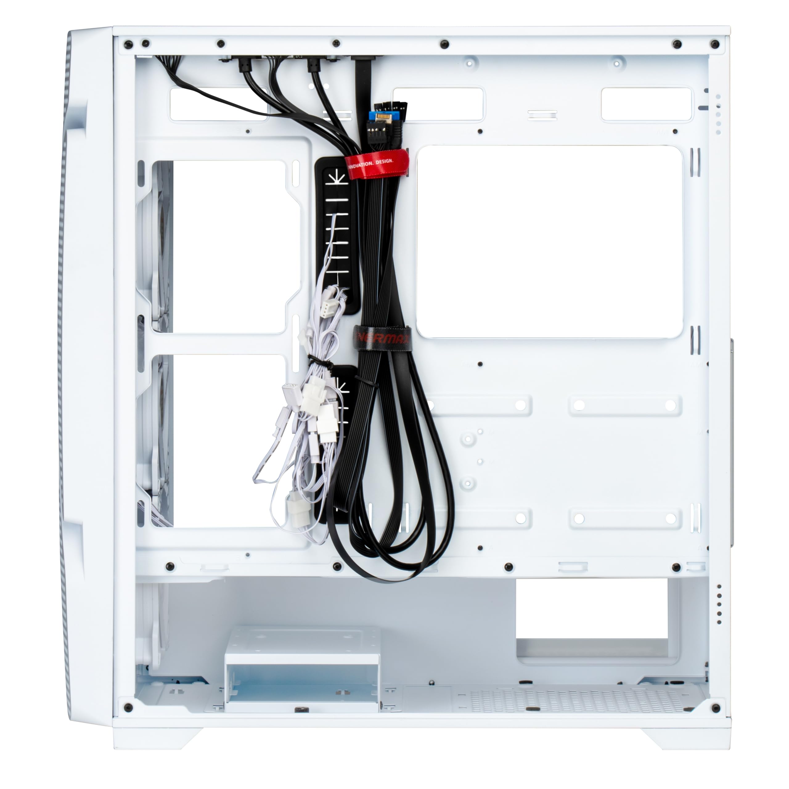 Boîtier PC Gamer MarbleShell MS31 Blanc + 4 Ventilateurs ARGB PWM et Support VGA Inclus