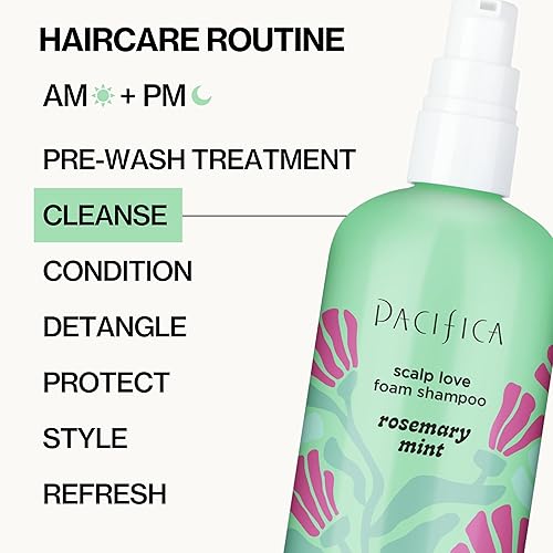 Vista 97 de Pacifica Belleza, champú revitalizante purificador de romero, menta calmante, desintoxica el cuero cabelludo y el cabello de la acumulación