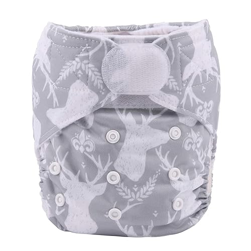 Miniatura 27 de Pañal de tela de bolsillo para bebé con gancho y lazo para niñas (rosas suculentas)