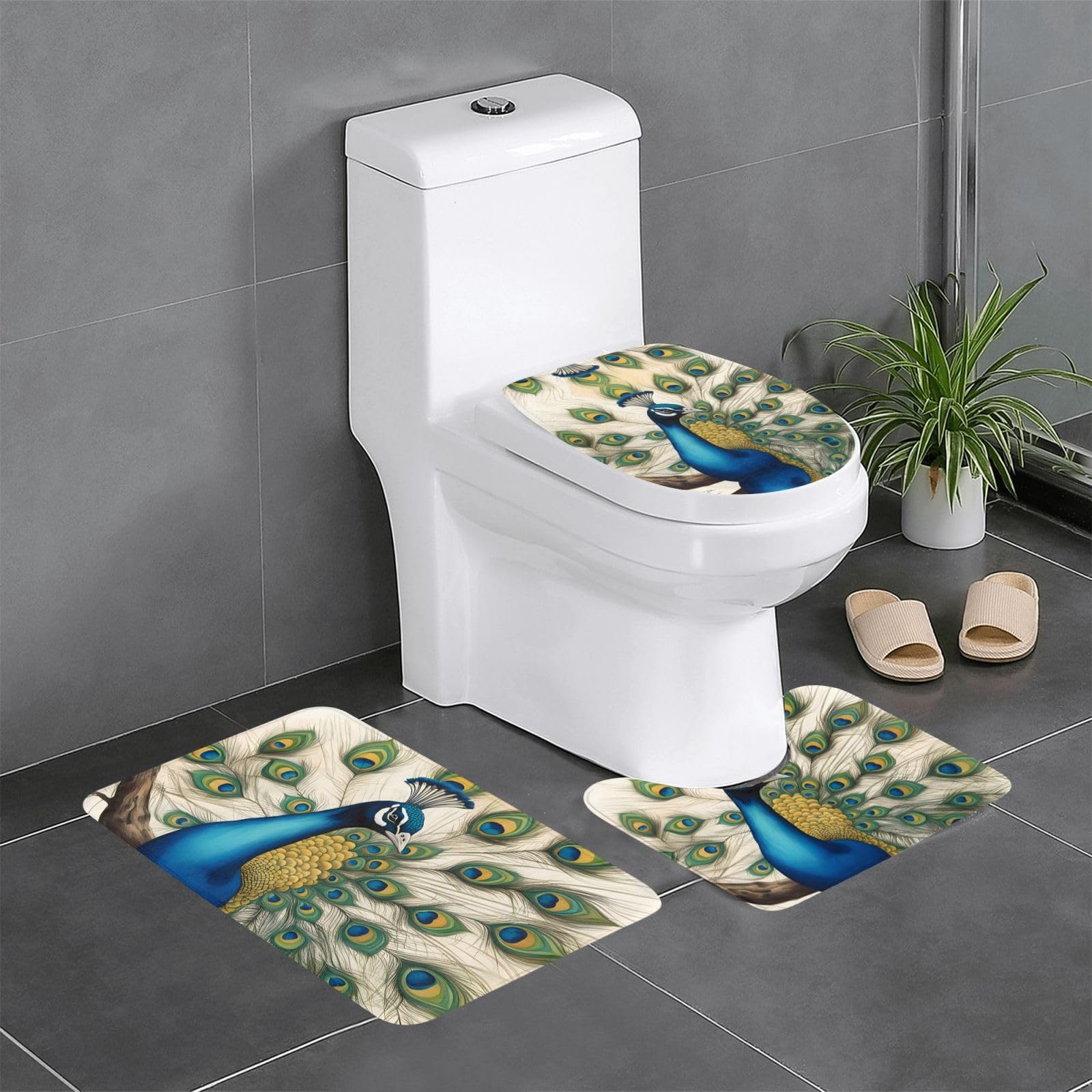 Tapis de salle de bain antidérapants lot de 3 confort WC