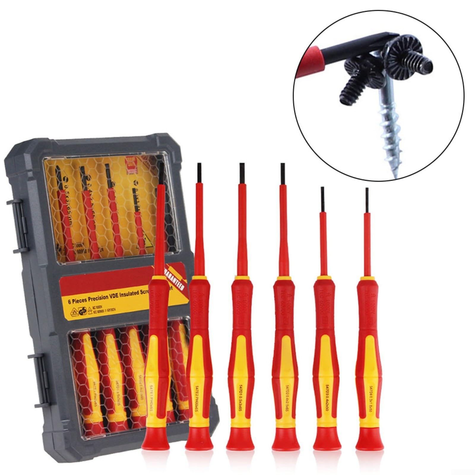 6Pcs 1000V Isolato Cacciavite Set Punta Magnetica Professionale Elettricista Utensili A M