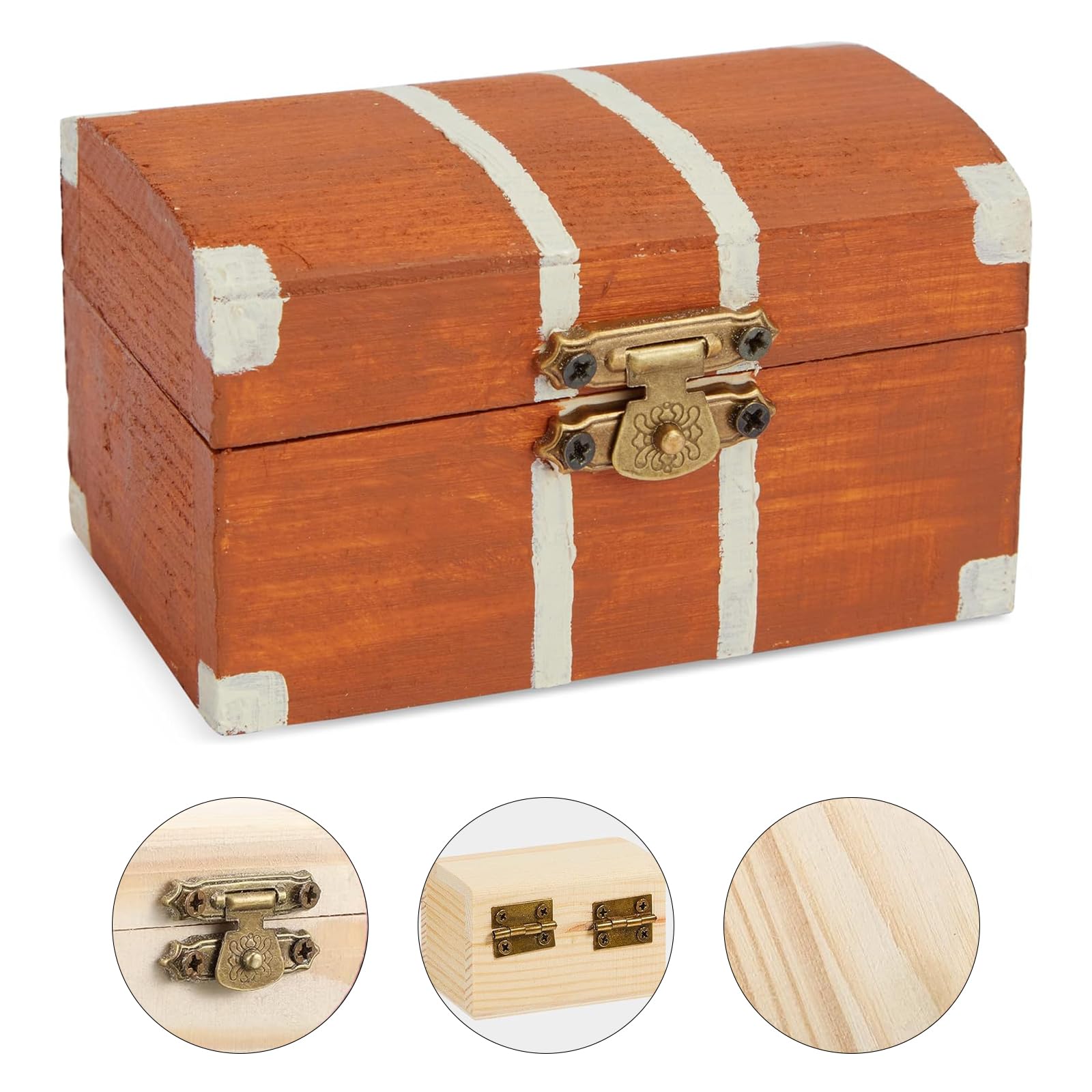 Fentar 6-tlg. Schatztruhen Bastelset - Holzkisten Zum Bemalen Für Kinder