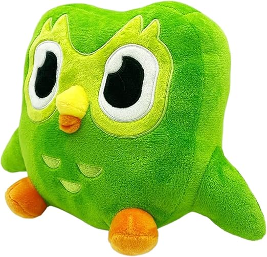 Cute Green Owl Plush, Duo Plushie of Duo The Owl, Soft Desk Decor Plush