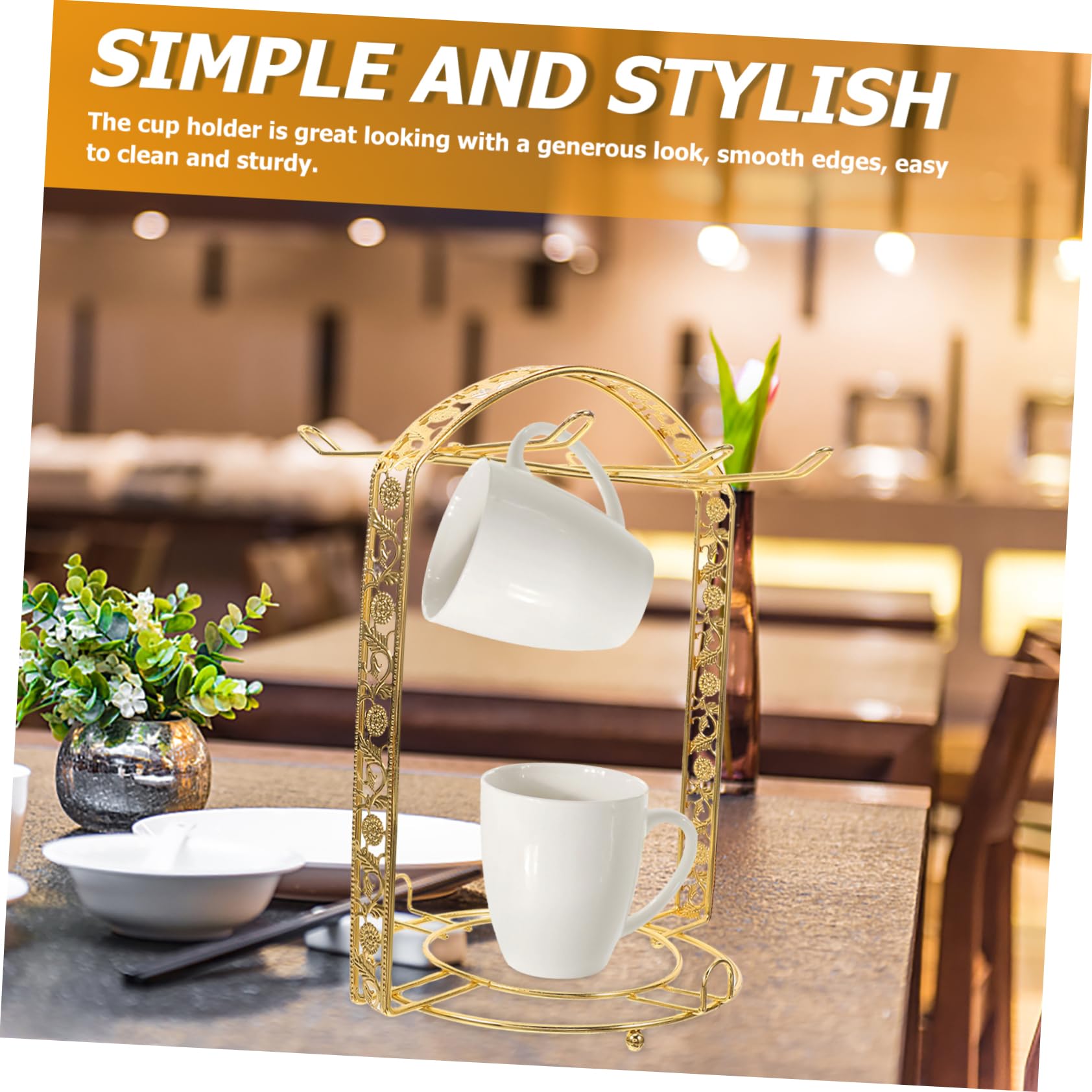 IMIKEYA 2pezzi Supporto Per Tazze Ferro Battuto Portatazza Multifunzionale Per Cucina Rack Per Asciugare Tazze e Piatti Design Elegante Con Capacità