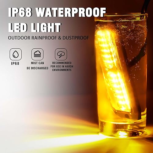 Miniatura 4 de WINECO Kit de 8 luces LED estroboscópicas ámbar de 12 V 24 V, función de sincronización, 12 luces LED de advertencia de peligro de emergencia con