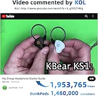 Vista 2 de YINYOO KBEAR KS1 Negro Sin Mic+KBEAR KS1 Blanco con Micrófono HiFi Monitor Auriculares