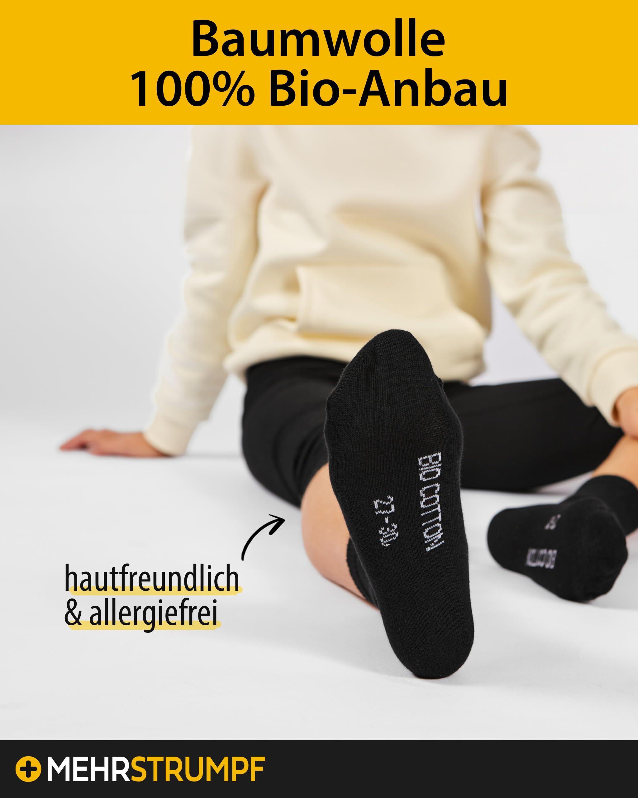 8/12 par dziecięcych skarpet w 100% z uprawy ekologicznej, dla chłopców i dziewczynek, bez szwów (model: Biolivia)