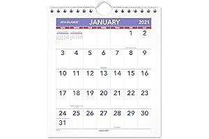 2021 Mini Wall Calendar by At A Glance: Quick Monthly Overview at Your Fingertips, Wirebound
