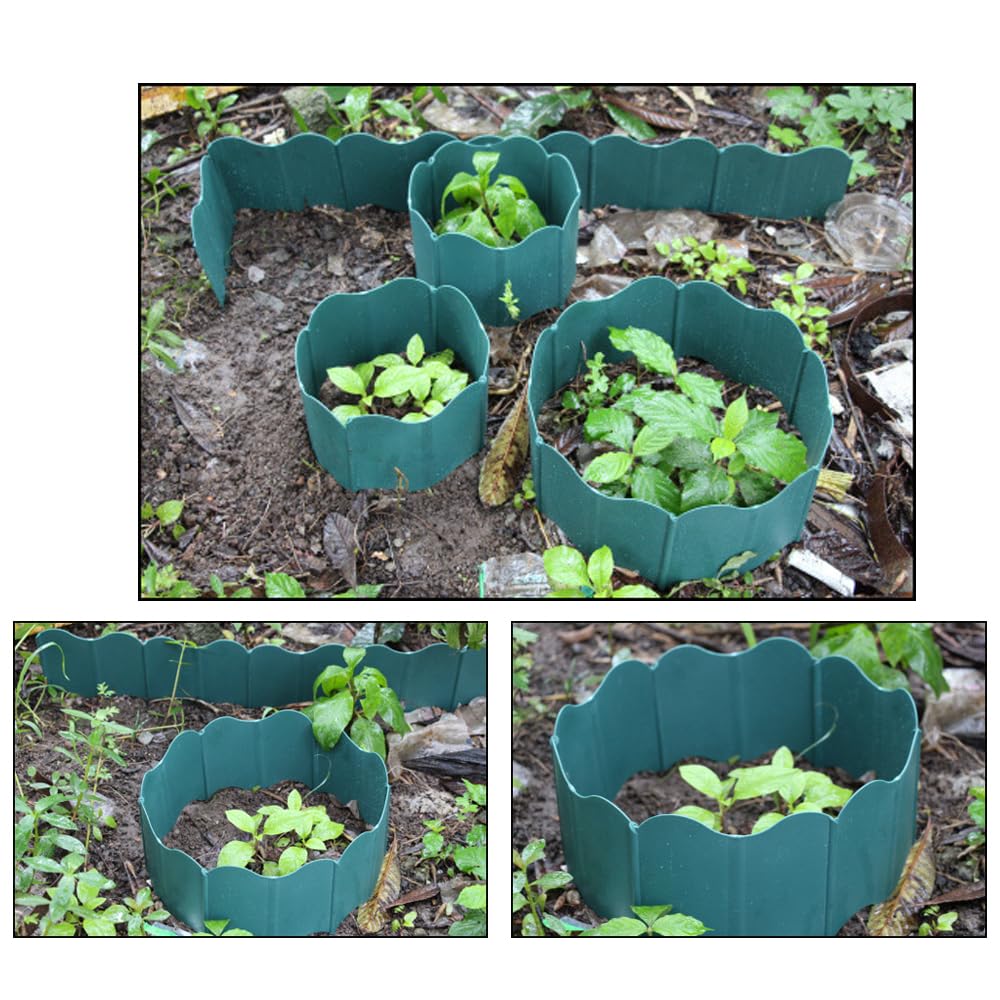 40 bordi per giardino paesaggistico, bordi flessibili ad incastro, in plastica, per aiuole e aiuole per patio esterno (RD + BK)