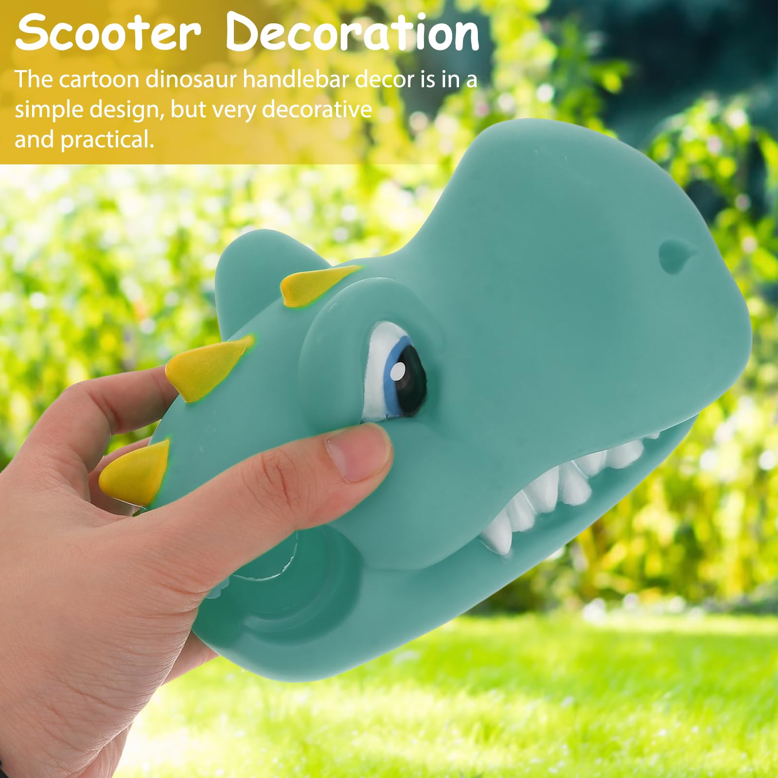 Accessoire Scooter Dinosaure En Silicone - Décoration Guidon Trottinette Enfant