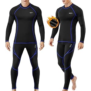 MOBIUSPHY Thermounterwäsche Herren, Funktionsunterwäsche Skiunterwäsche Winter Thermowäsche Set Warm Weich Funktionswäsche atmungsaktiv Thermo Unterwäsche Thermounterhemd Thermounterhose für Männer L