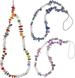 HAKIDZEL 3 pçs corrente contas coloridas colhedores coloridos capa de telefone com pingente cordão de telefone alça de pulso acessórios estéticos telefone encantos telefone telefone charme alça telefone contas alça contas contas contas, Medium, Couro sintético, Sem Pedra Preciosa