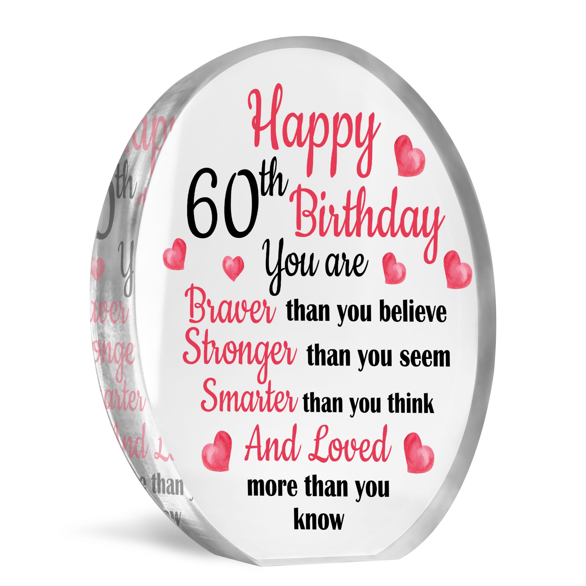 Red Ocean 60th Birthday Gifts For Mum Auntie Sister Nan Nanny Acrylic Plaque Keepsake Gift for Her Sister 60th Birthday Presents Birthday Gifts for 60th Auntie Gift Mum Gift Nanny Gift