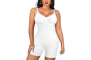 Women's White Smooth Bodysuit for Women Sleeveless Under Dress Shapewear