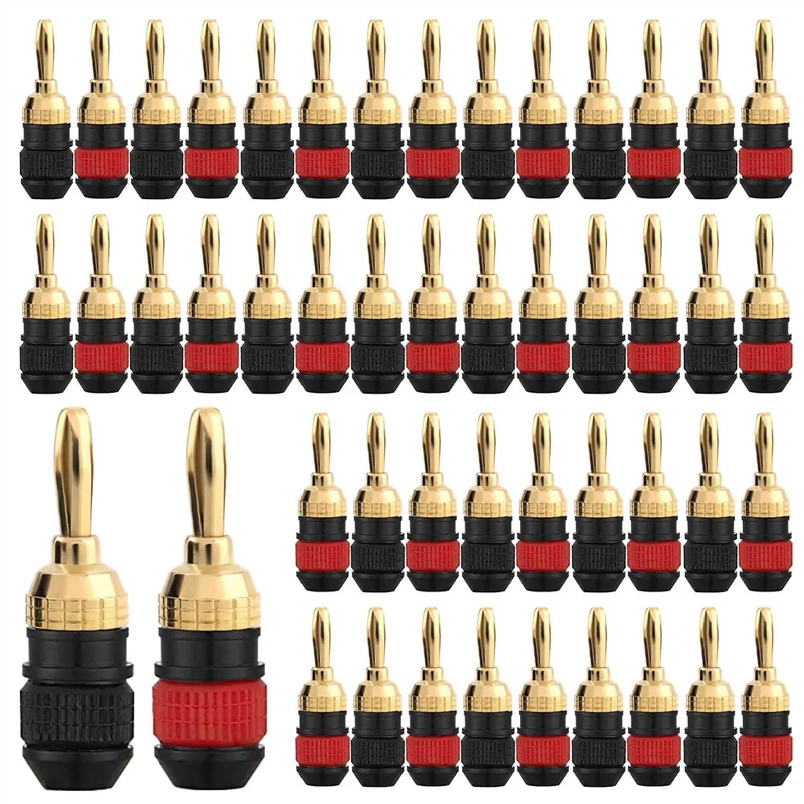 4/12/50 pièces fiches Banane for Fil de Haut-Parleur plaqué Or Haut-Parleur amplificateur connecteurs de fiche Banane(50 Pieces)