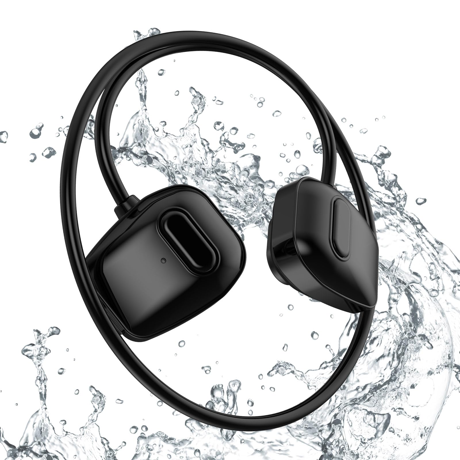 Bone Sound Headphones Bluetooth 5.3 IPX7 Waterproof Bone Sound Headphones for Swimming Headset Wireless Underwater Headphones Swimming 9H Battery Life with 32GB MP3 Player for Running Cycling