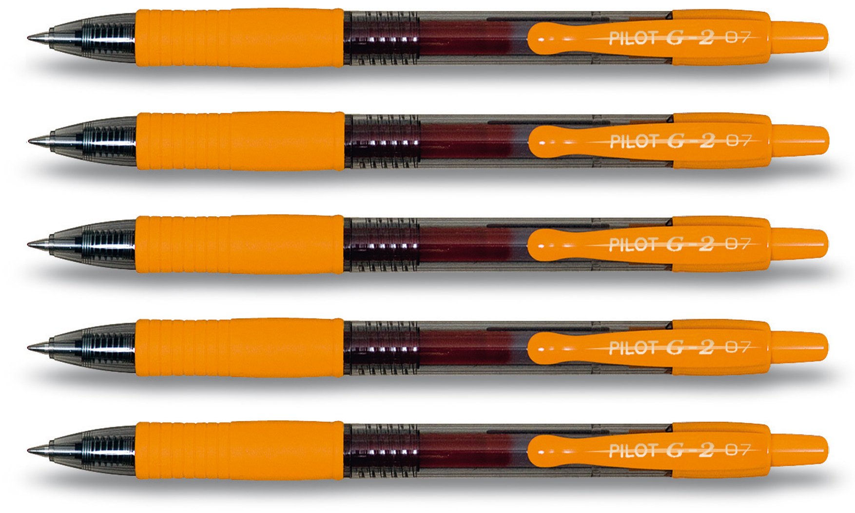 Pilot G2 Retractable Gel Pens, red, 5 Stifte — image 1