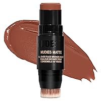 Vista 11 de Nudestix Nudies Bronze All Over Matte Bronzing Stick – 3-in-1 Cream Bronzer for Cheeks, Eyes & Lips with Built-In Brush Natural Contour & Sunkissed