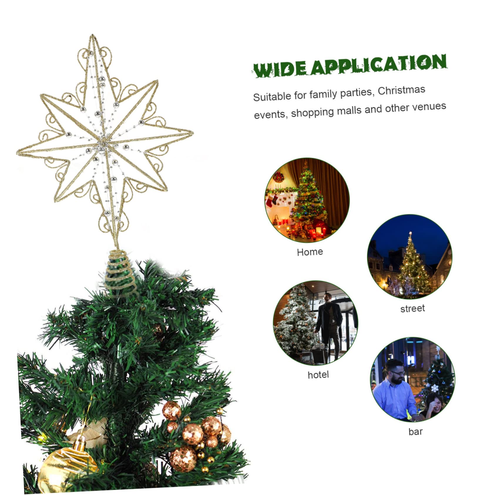 Zerodeko 4stücke Xmas Baumspitze Stern Dekoration Goldene Weihnachtsbaumspitze Für Festliche Anlässe Installieren Leicht Und Für Ihre Weihnachtsfeier