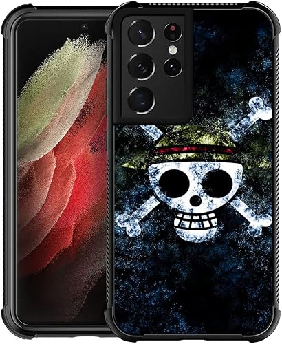 DJSOK Funda compatible con Samsung Galaxy S23 Ultra, diseño de huesos con sombrero, diseño de patrón retro para Samsung Galaxy S23 Ultra, a prueba